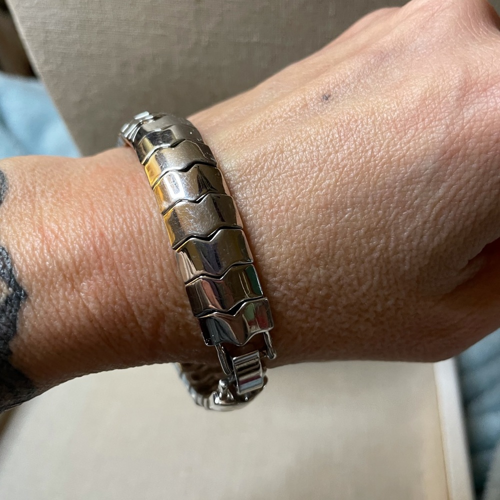 Vintage Pierre Balmain luxe line rhodium plated link bracelet